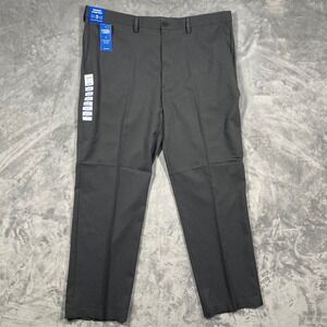 Haggar Mens Cool Right Performance Flex Pants Charcoal Classic Fit 42x32 New‎